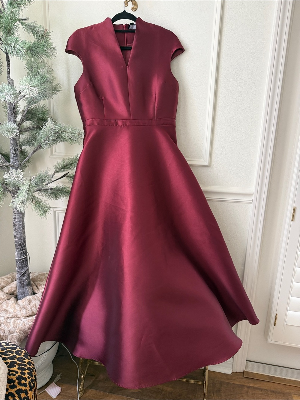 Satin Burgundy Party Dress